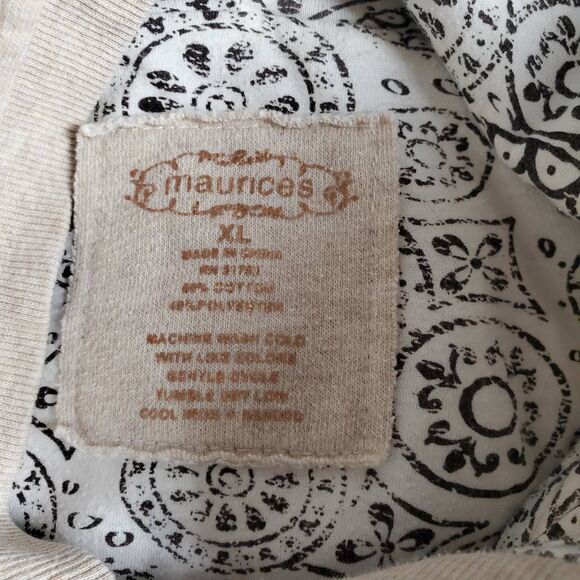 Maurices Women’s Hoodie Jacket Size XL Beige Button Front Zip Hybrid Sweatshirt - Picture 6 of 7